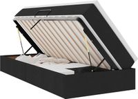 vidaXL Opbergbed met matras, zwart, 90 x 200 cm, polyester