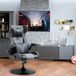 Fauteuil de jeu, réglable en hauteur et pivotant, revêtement en similicuir, accoudoirs rabattables, noir+gris