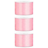 Partydeco Cadeaulint - lichtroze - 5 cm x 25 meter - satijn