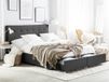 Beliani ROCHELLE - Lit avec rangement - Gris foncé - 180x200 cm - Tissu
