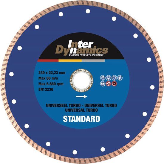 Interdynamics Turbo Standard Diamantdoorslijpschijf - 115x22,23x2mm