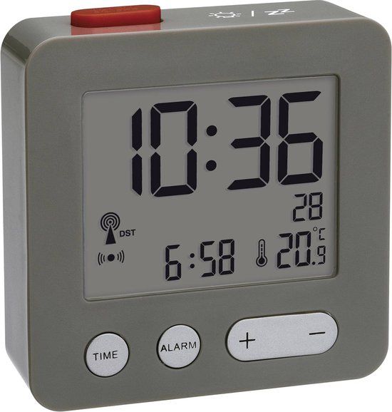 TFA Dostmann 60.2545.01 - Radiogestuurde Wekker - Zwart