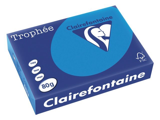 Trophee Kopieerpapier A4 80gr caribien blauw 500vel