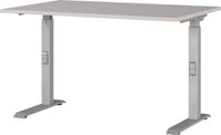 Bureau réglable en hauteur, dimensions 120x91x80 cm, couleur cachemire/argent