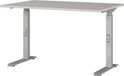 Bureau réglable en hauteur, dimensions 120x91x80 cm, couleur cachemire/argent