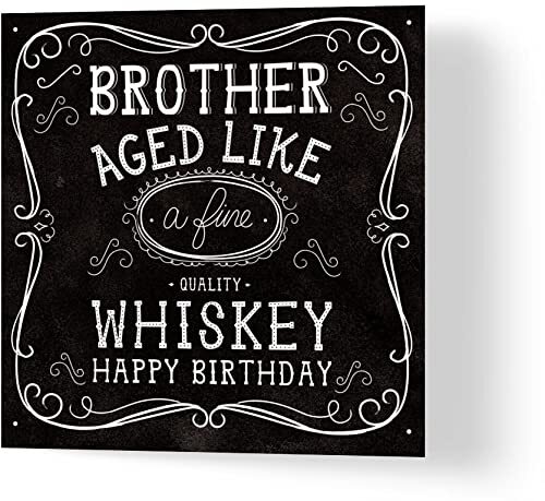 Wuzci Wuzci "Brother Jack Daniels Whiskey thema typografische verjaardag" Verjaardagskaart, 150 mm lengte x 150 mm breedte