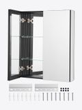 Vevor Medicijnkastje Spiegelkastje Verstelbaar 662x135x762mm Zwart/Wit Metaal/Glas