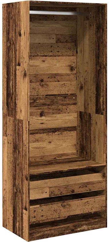 vidaXL Kledingkast 80x50x200 cm bewerkt hout oud hout