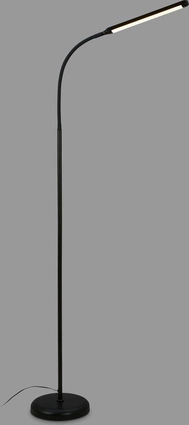 BRILONER PIVAZ LED Floor Lamp - 126.5cm, 6W, 600lm, Black - Dimmable with Adjustable Reading Arm