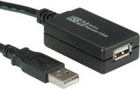 Value USB 2.0 Verleng kabel met actieve Repeater, zwart, 12 m