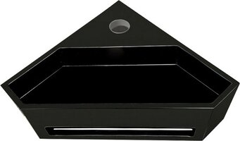 Wiesbaden Julia Solid Surface Hoekfontein - Mat Zwart - 35x35x20cm
