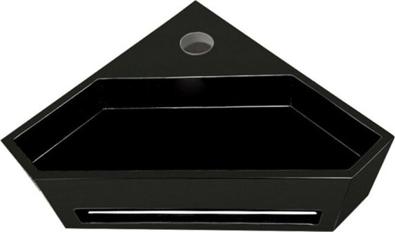 Wiesbaden Julia Solid Surface Hoekfontein - Mat Zwart - 35x35x20cm