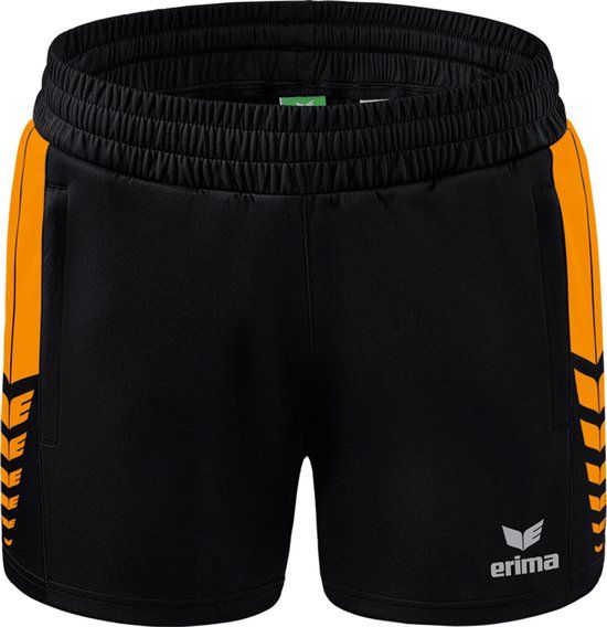 Erima Six Wings Worker Short Dames - Zwart / New Orange Maat 44