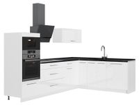 Vicco Cuisine en angle "Fame-Line", Blanc Brillant/Blanc, 287 x 207 cm
