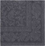 Papstar 50 Servetten ROYAL Collection 1/4 vouw 40 cm x 40 cm zwart Ornaments