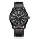 LGT JWLS Lookinggoodtoday Modern zwart herenhorloge met leren band en contrasterende details