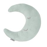 roba Nekkussen in maanvorm, roba Style, zacht decoratief kussen voor baby & kinderkamer, knuffelkussen voor meisjes en jongens, vorstgroen