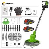 Tondeuse sur batterie - Tondeuse sans fil - 21 V, 1500 W - 15 000 tours par minute - 15 cm - Tige télescopique - 2 batteries, vert