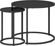 vidaXL Koffietafel Set 2 stuks 55 x 55 x 45 cm Staal Zwart