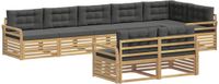 vidaXL Ensemble de canapé d'extérieur 8 pièces Blanc et anthracite Polyester
