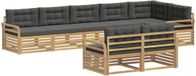 vidaXL Ensemble de canapé d'extérieur 8 pièces Blanc et anthracite Polyester
