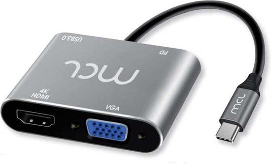 MCL MD1B99AU3CHVUDP laptop dock & poortreplicator Docking USB 3.2 Gen 1 (3.1 Gen 1) Type-C Zilver