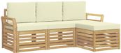 vidaXL - Buiten - bank - set - 4 - st - Wit - en - crèmekleurig - Polyester