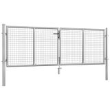 vidaXL Portail en acier galvanisé 306x75 cm argent