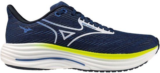 Mizuno Wave Rider 29 Hardloopschoenen Heren - Maat 43 - Donkerblauw/Wit/Geel