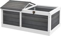 PawHut Schildpaddenhuis Vurenhout Donkergrijs 86x54x43cm