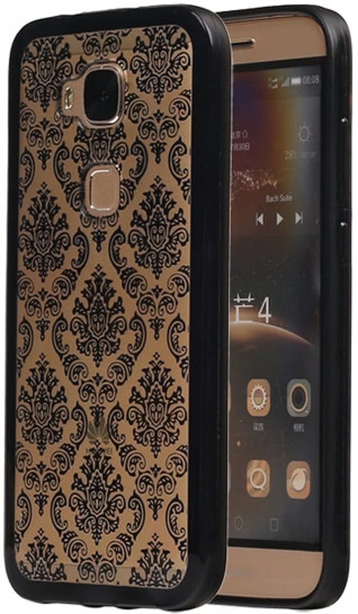 Best Cases Zwart Brocant TPU back case cover hoesje voor Huawei G8 - 8718883805002