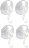 AMIG Crochets à ventouse - 4x - plastique - transparent - diamètre 5,5 cm