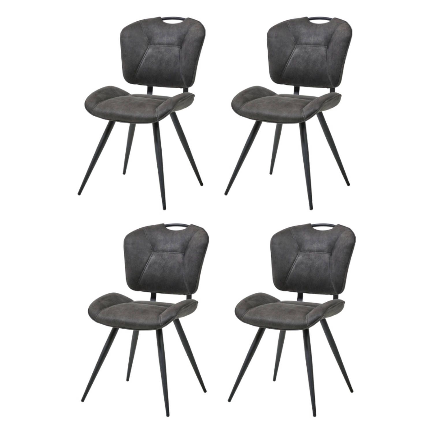 WAYS. eetkamerstoelen - grijs - 4 stuks