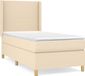 vidaXL Boxspring met matras stof crèmekleurig 90x190 cm