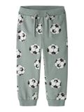 NAME IT Broek 'NMMLOUIE' jade groen / zwart / wit