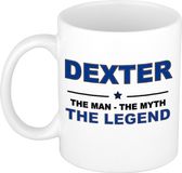 Bellatio Decorations naam cadeau mok - Dexter - man myth legend - koffiemok - 300 ml - collega - vaderdag