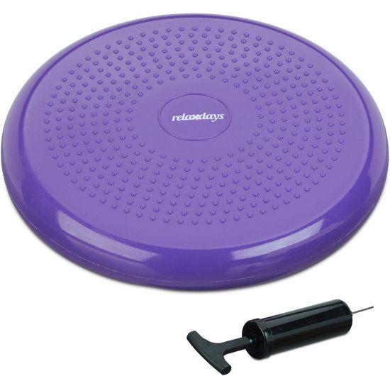 Relaxdays Wiebelkussen 33 cm met luchtpomp - Purper
