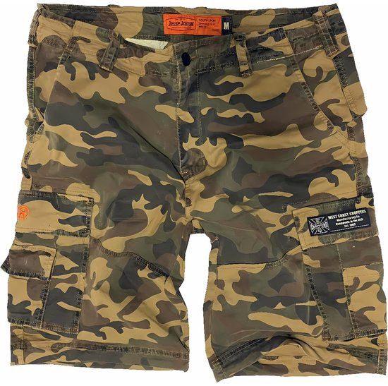 West Coast Choppers WCC CFL Cargo Shorts - Vintage Woodland Camo Heren Shorts - groen - XXL