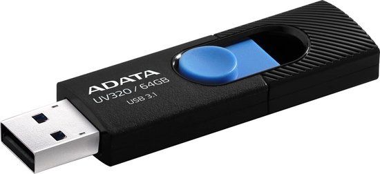 ADATA UV320 USB Flash Drive - 64GB - Black/Blue