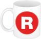 Bellatio Decorations Koffie mok met de letter R - beker - rood - 300 ml
