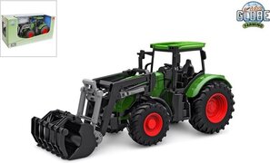 Kids Globe tractor freewheel met frontlader 27cm groen