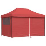 vidaXL Partytent inklapbaar pop-up met 4 zijwanden bordeauxrood