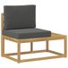 vidaXL - Canapé d'angle d'extérieur - Blanc - 91 x 63 x 73 cm - Bois d'acacia massif