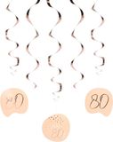 Folat 67580 Hangdecoratie Elegant Lush Blush 80 Jaar - 5 stuks