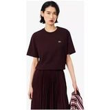 Lacoste Oversize Fit Dames T-shirt bruin, Effen
