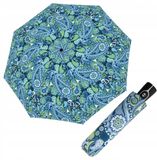 Doppler Automatic Paraplu Dames Paisley Blauw Inklapbaar met Hoes