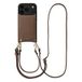 Selencia Hoesje - Geschikt voor Apple iPhone 17 Pro Max - Backcover met koord en pashouder - Mocha Brown