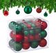 Merkloos / Sans marque Relaxdays Kerstballen - Set van 50 - Kunststof - ∅ 3, 4, 6 cm - Groen-Rood