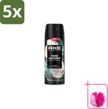 Axe 5 x Deodorant Spray Pure Coconut 150 ml
