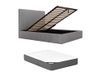 Vente-unique Lit coffre 160x200 cm avec tête de lit coutures verticales velours côtelé gris + matelas Sarah